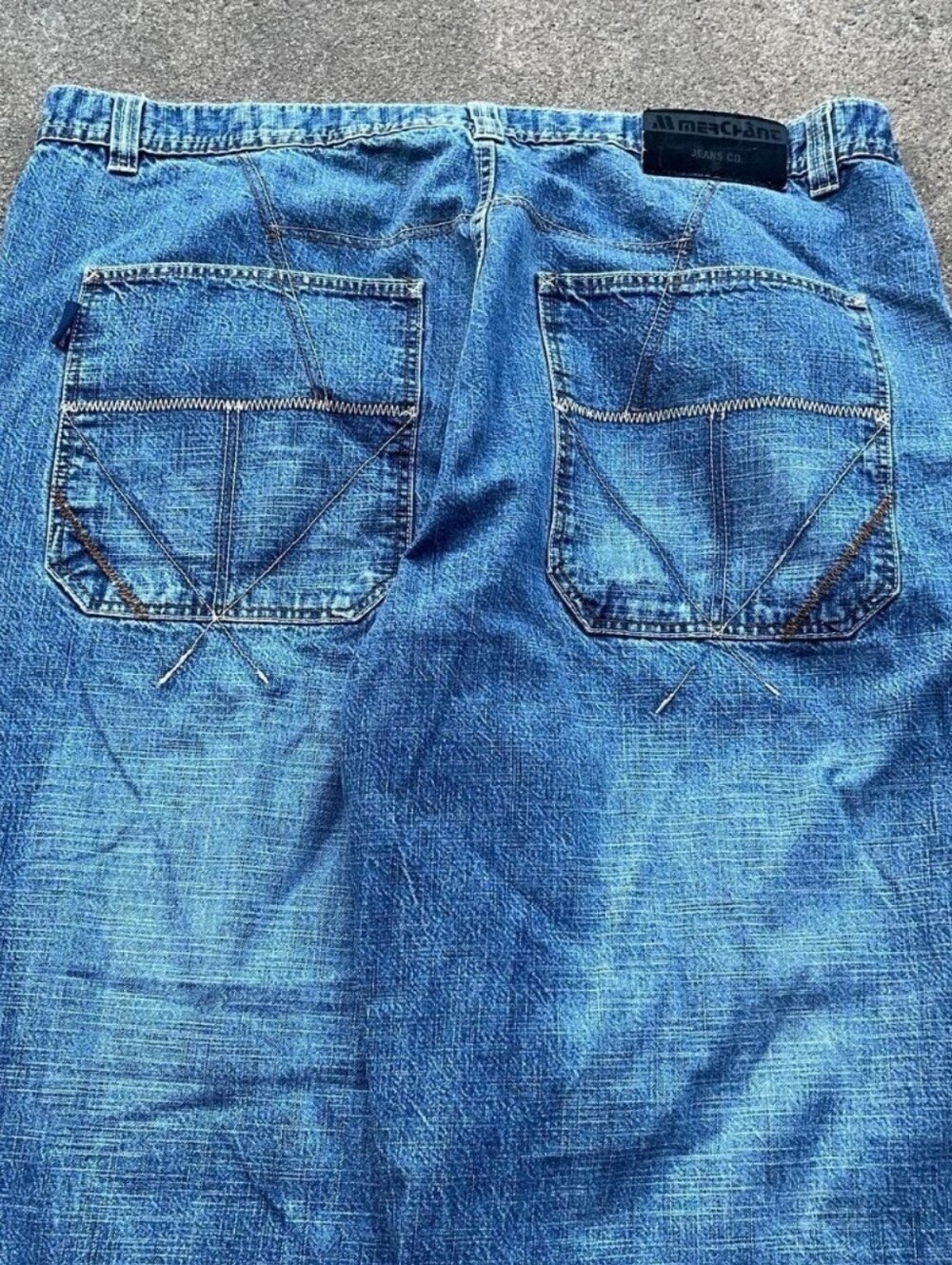 Men's Blue Denim Jeans (Back Pocket Detail)